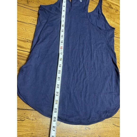 Lululemon Blue Stripped Singlet Tank Slit Sides Size 4? EUC - Picture 3 of 7